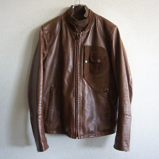 C.P. COMPANY Archive D-Pocket Leather Rider Jacket Size 48