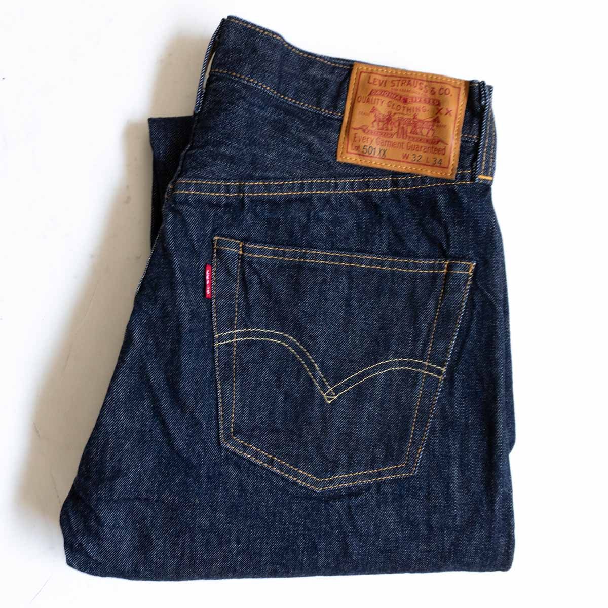 LEVI'S VINTAGE CLOTHING 47501 501XX Indigo Jeans Size 32×36