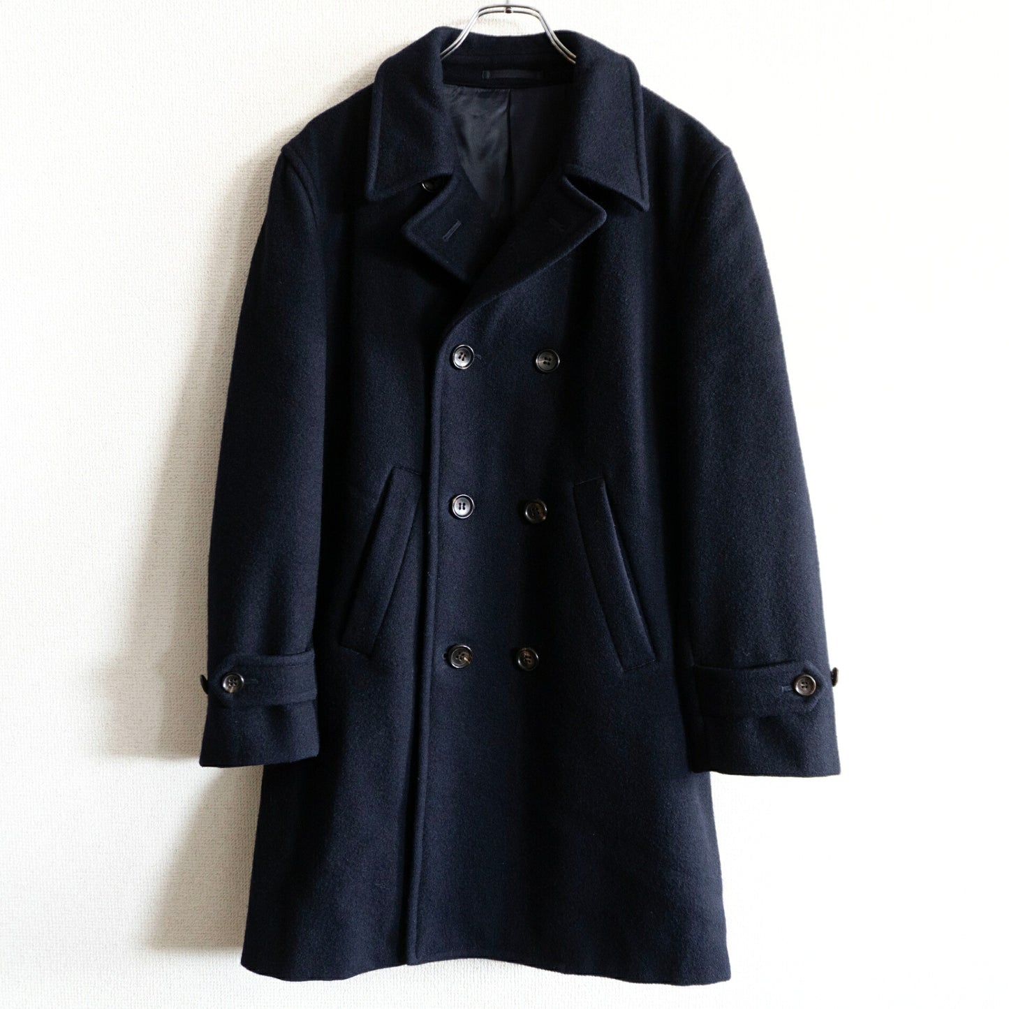 COMME des GARCONS HOMME 00s Double Breasted Coat Navy Size M