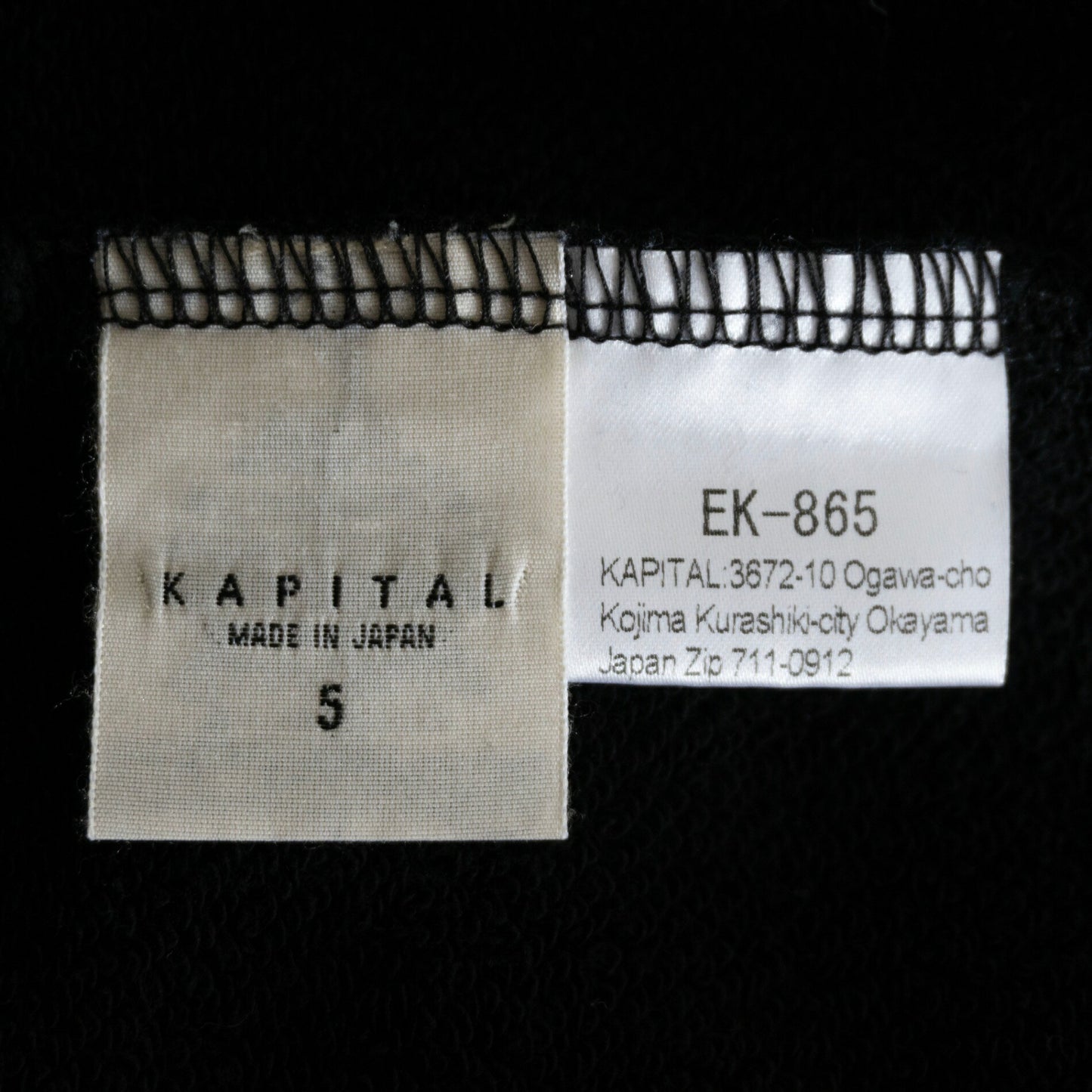 KAPITAL Smiley Face Sweatshirt Black Size 5