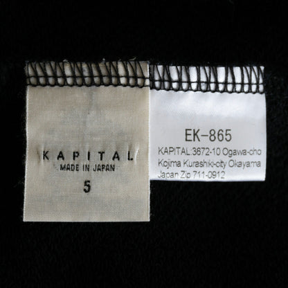 KAPITAL Smiley Face Sweatshirt Black Size 5
