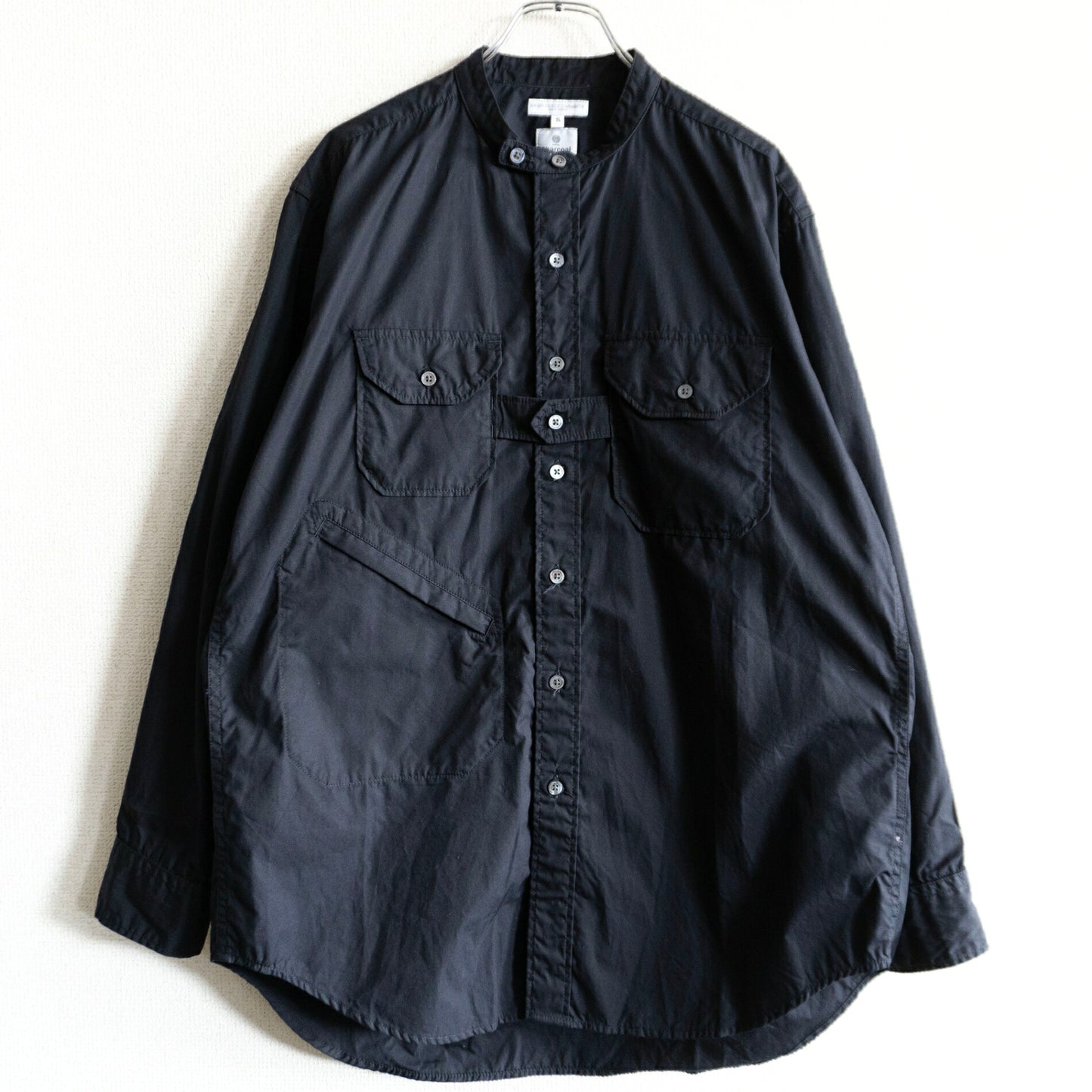 Engineered Garments Black Banded Collar Shirt Size S