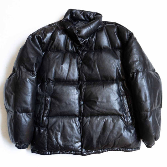 WIND ARMOR Leather Down Jacket Dark Brown Size 3L