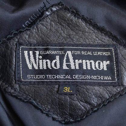 WIND ARMOR Leather Down Jacket Dark Brown Size 3L