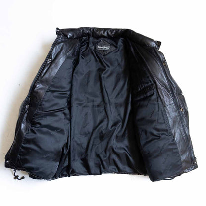 WIND ARMOR Leather Down Jacket Dark Brown Size 3L