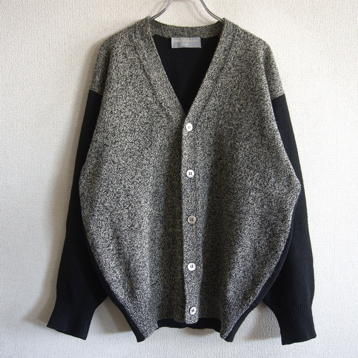 COMME des GARCONS HOMME 80s Panelled Wool Cardigan Size L