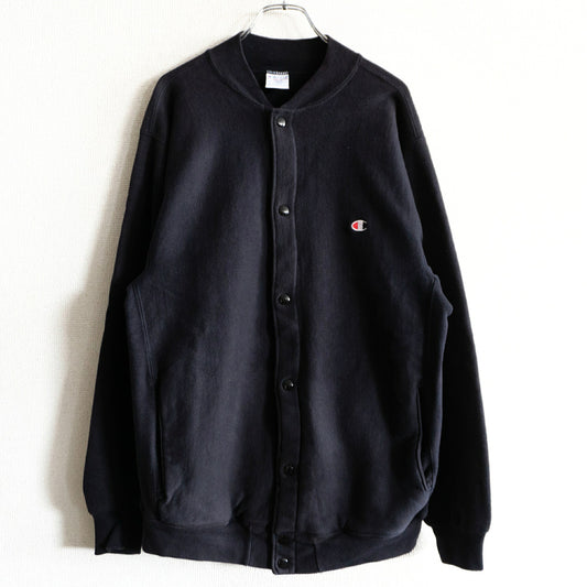 CHAMPION 90s Reverse Weave Snap Cardigan Black Size L