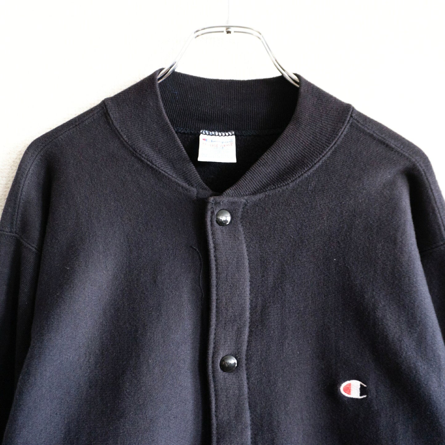 CHAMPION 90s Reverse Weave Snap Cardigan Black Size L