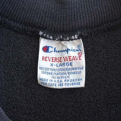 CHAMPION 90s Reverse Weave Sweatshirt Black Size XL