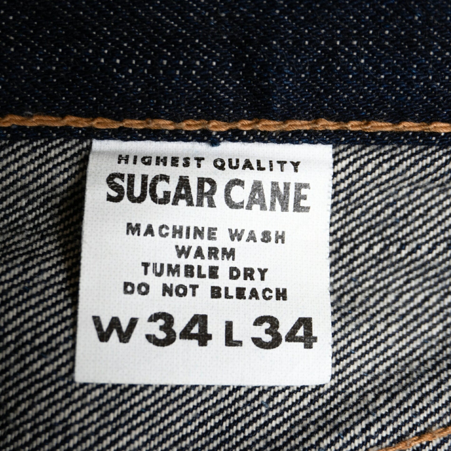SUGAR CANE Dark Indigo 1955Z 14oz Selvedge Jeans Size 34