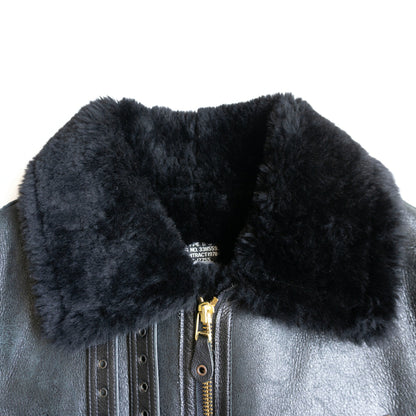 AVIREX B-3 Shearling Bomber Jacket Black Size L