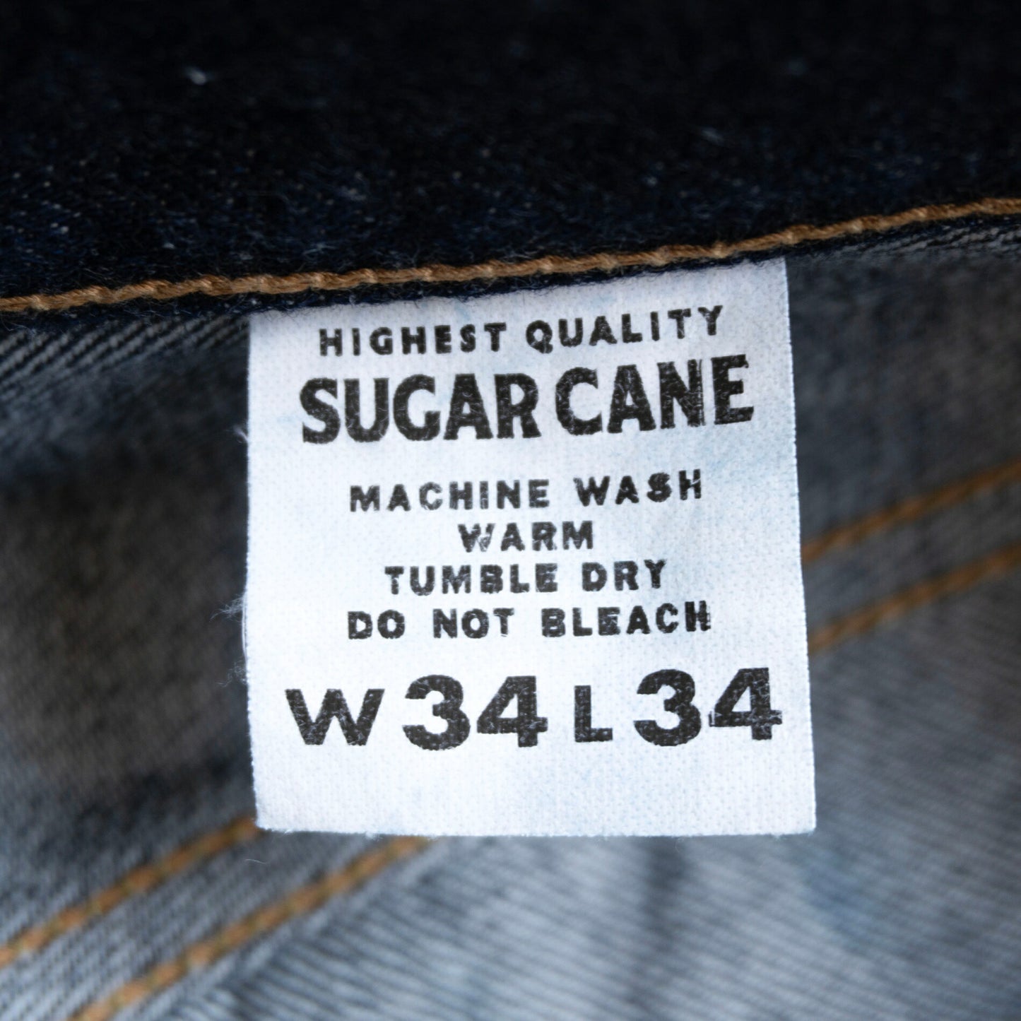 SUGAR CANE Dark Indigo 1947 14.25oz Selvedge Jeans Size 34
