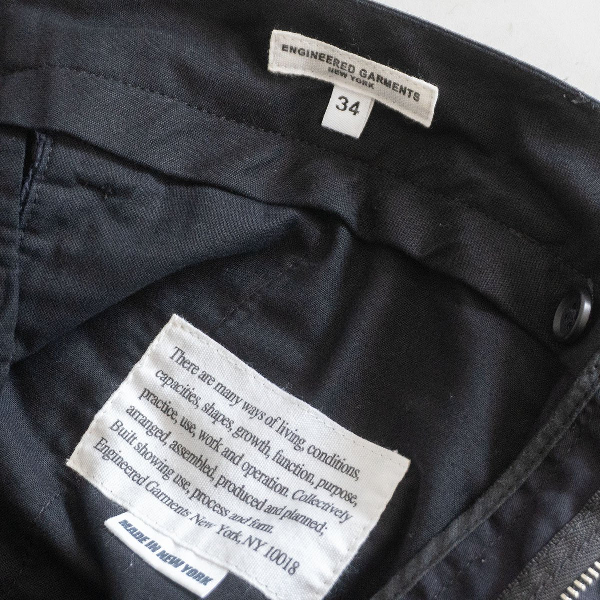 Engineered Garments Dark Navy Cotton Cinch Pants Size 34