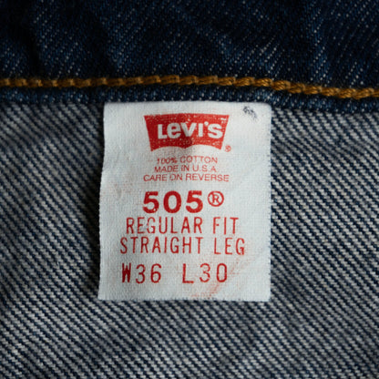 LEVI'S 90s USA Made 505 Straight Jeans Size 36×30