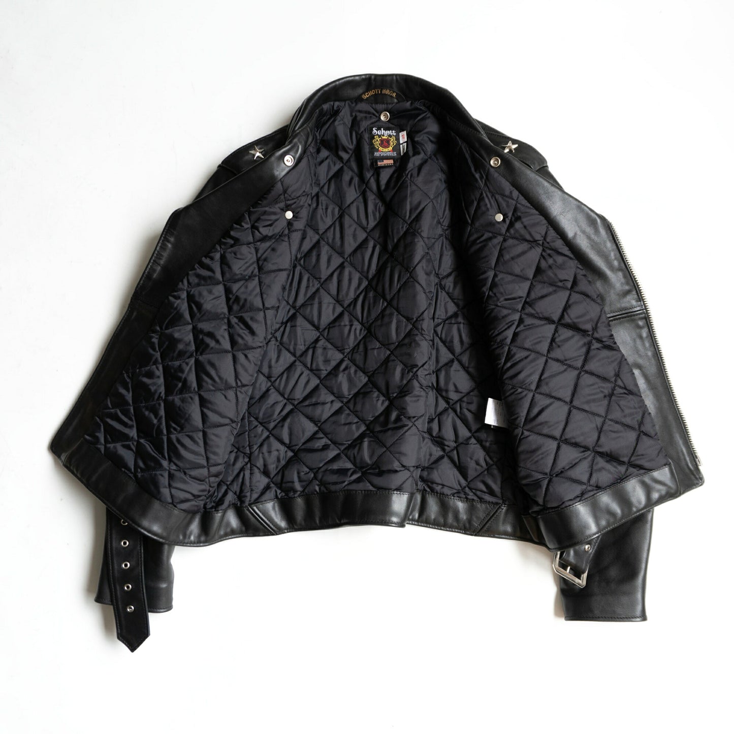 SCHOTT 613UST One Star Double Rider Leather Jacket Size 46
