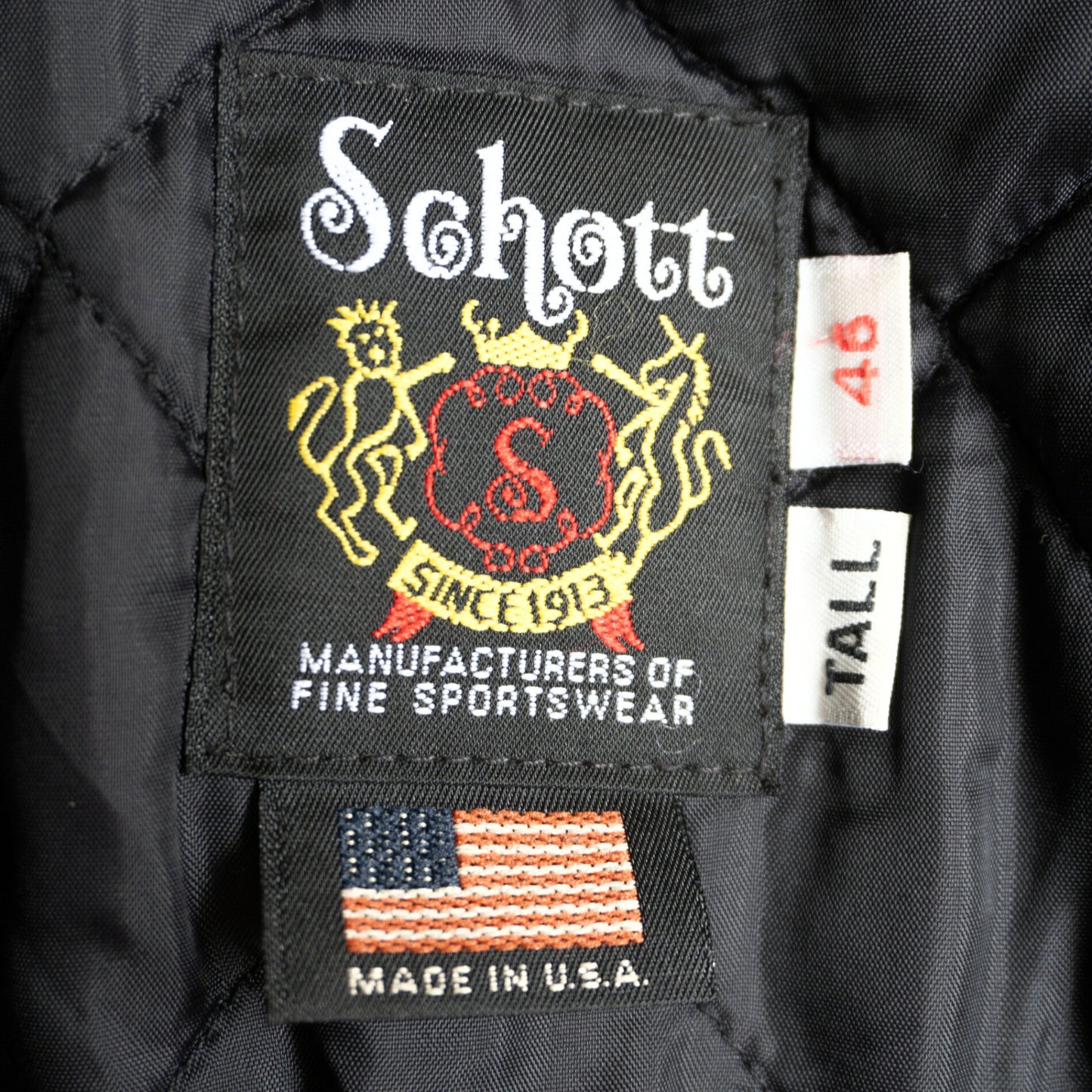 SCHOTT 613UST One Star Double Rider Leather Jacket Size 46