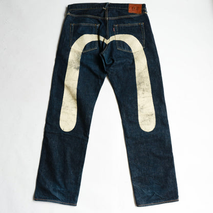 EVISU Dark Indigo Lot.2000 Seagull Jeans Size 36×35