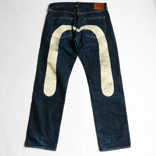 EVISU Dark Indigo Lot.2000 Seagull Jeans Size 36×35