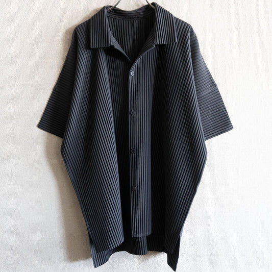 HOMME PLISSE ISSEY MIYAKE Gray Short Pleated Shirt Size 4