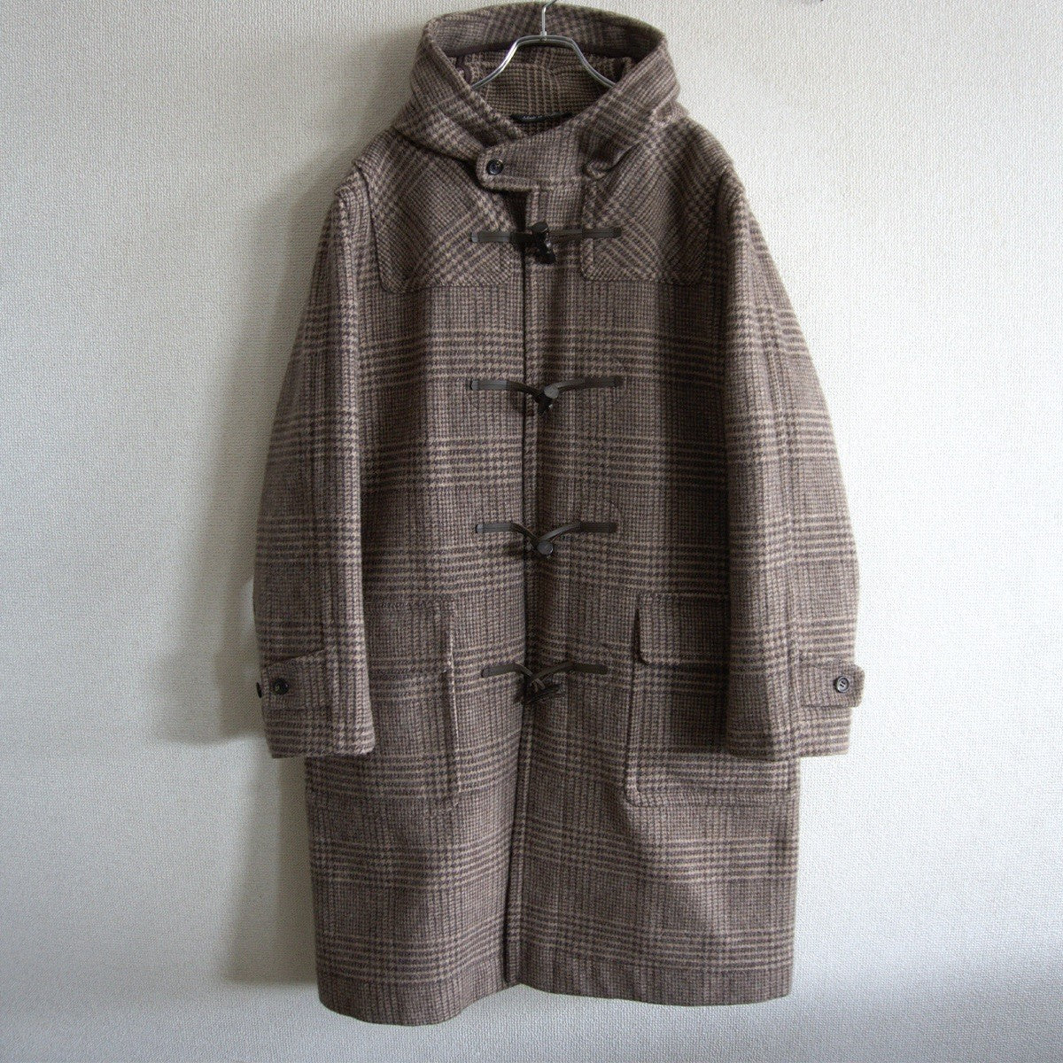 INVERTERE Mallalieus Glen Check Duffle Coat Size L