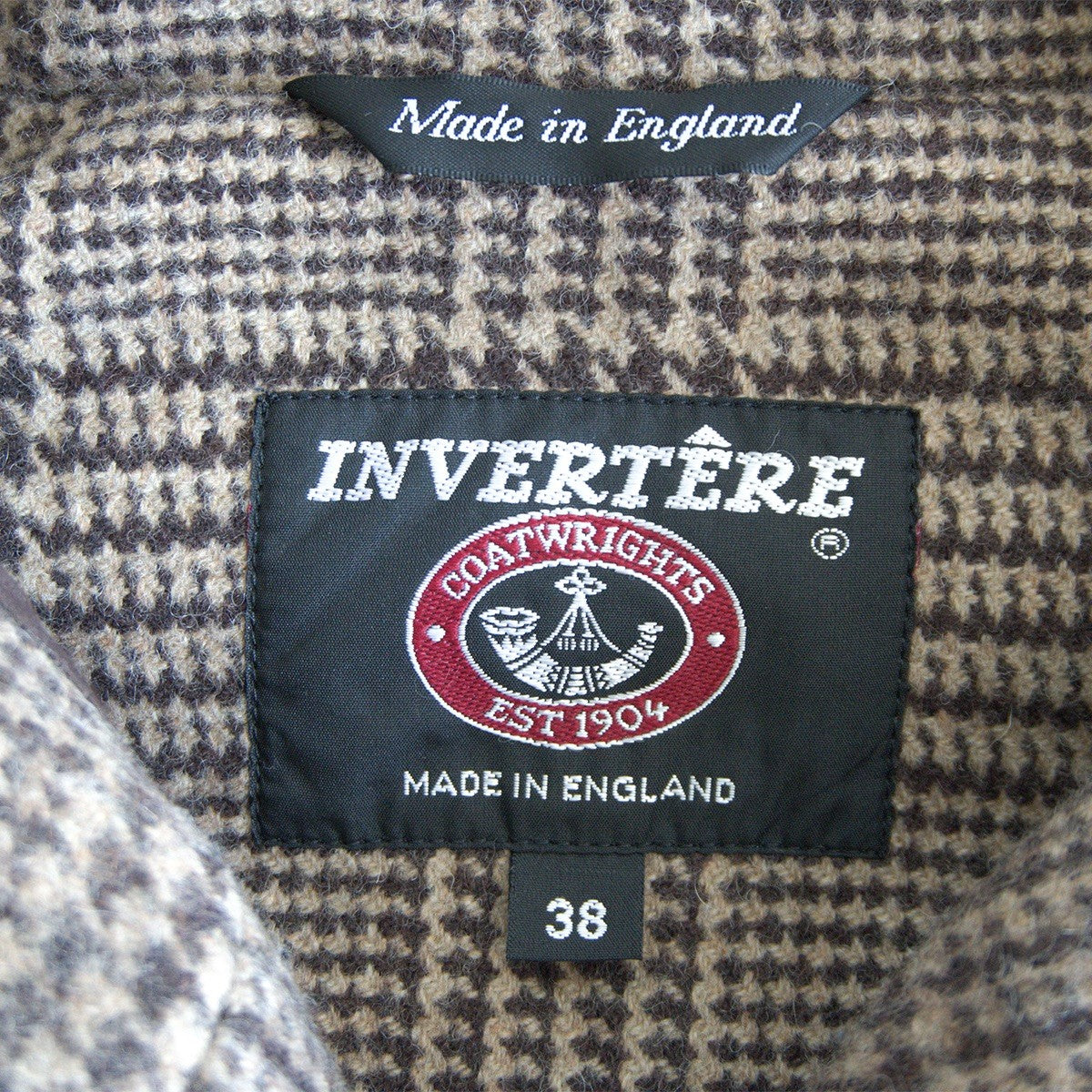 INVERTERE Mallalieus Glen Check Duffle Coat Size L