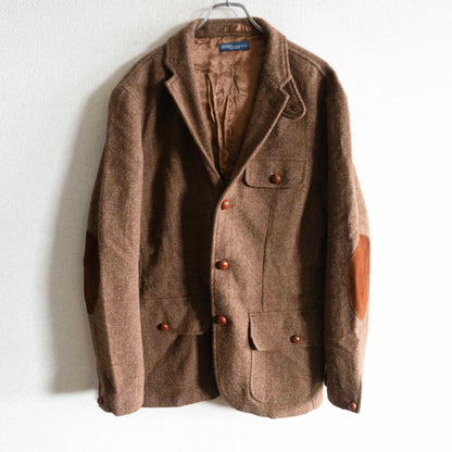POLO RALPH LAUREN Wool Tweed Elbow Patch Blazer Size L