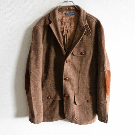 POLO RALPH LAUREN Wool Tweed Elbow Patch Blazer Size L