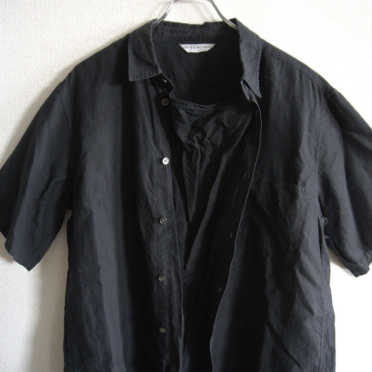 ARTS&SCIENCE Short Sleeve Linen Shirt Black Size 3