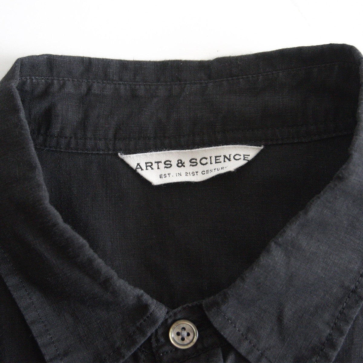 ARTS&SCIENCE Short Sleeve Linen Shirt Black Size 3