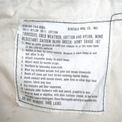 US ARMY 70s M-65 Cargo Pants Size SMALL/SHORT