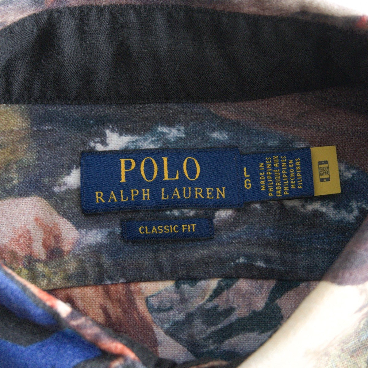POLO RALPH LAUREN All Over Pattern Work Shirt Size L