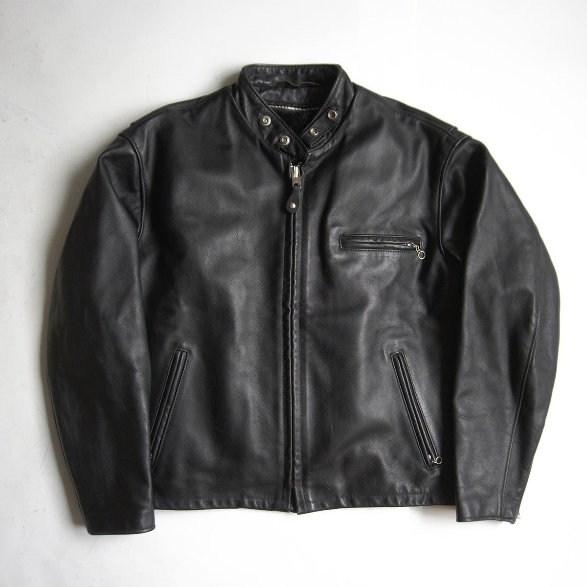SCHOTT 641 Single Rider Leather Jacket w/ Boa Liner Size 46