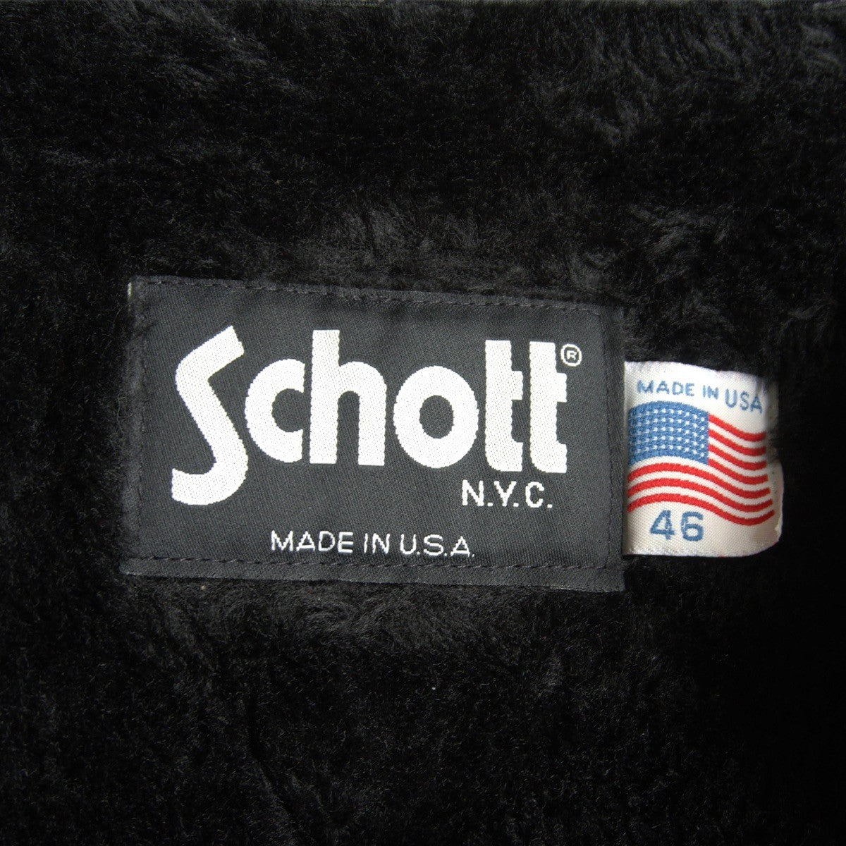 SCHOTT 641 Single Rider Leather Jacket w/ Boa Liner Size 46