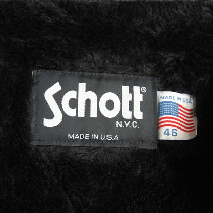 SCHOTT 641 Single Rider Leather Jacket w/ Boa Liner Size 46