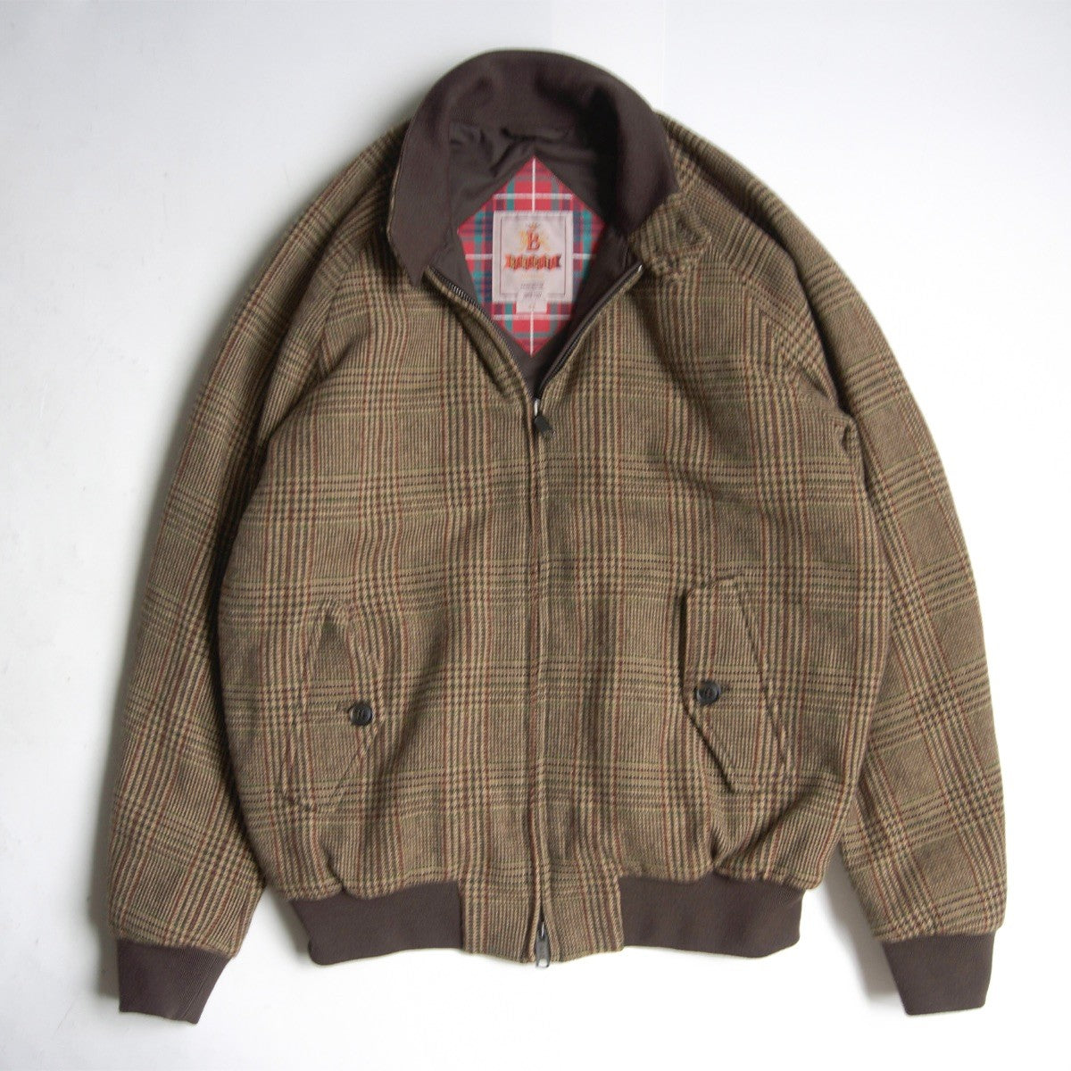 BARACUTA G9 MOON Tweed Harrington Jacket Wool Size 42