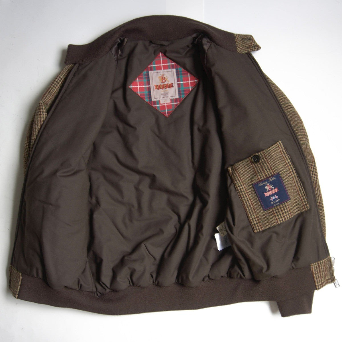 BARACUTA G9 MOON Tweed Harrington Jacket Wool Size 42