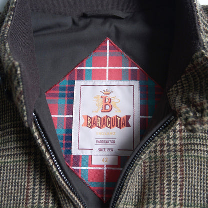 BARACUTA G9 MOON Tweed Harrington Jacket Wool Size 42
