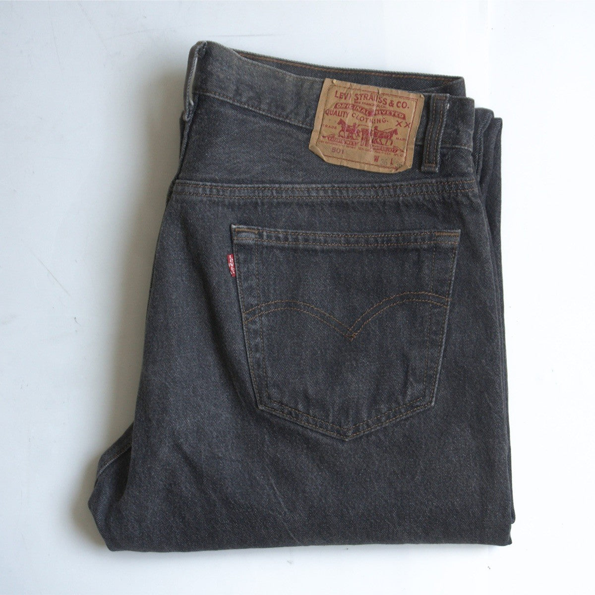 LEVI'S 80s 501 Pre-dyed Black Made in USA Jeans Size 36×36