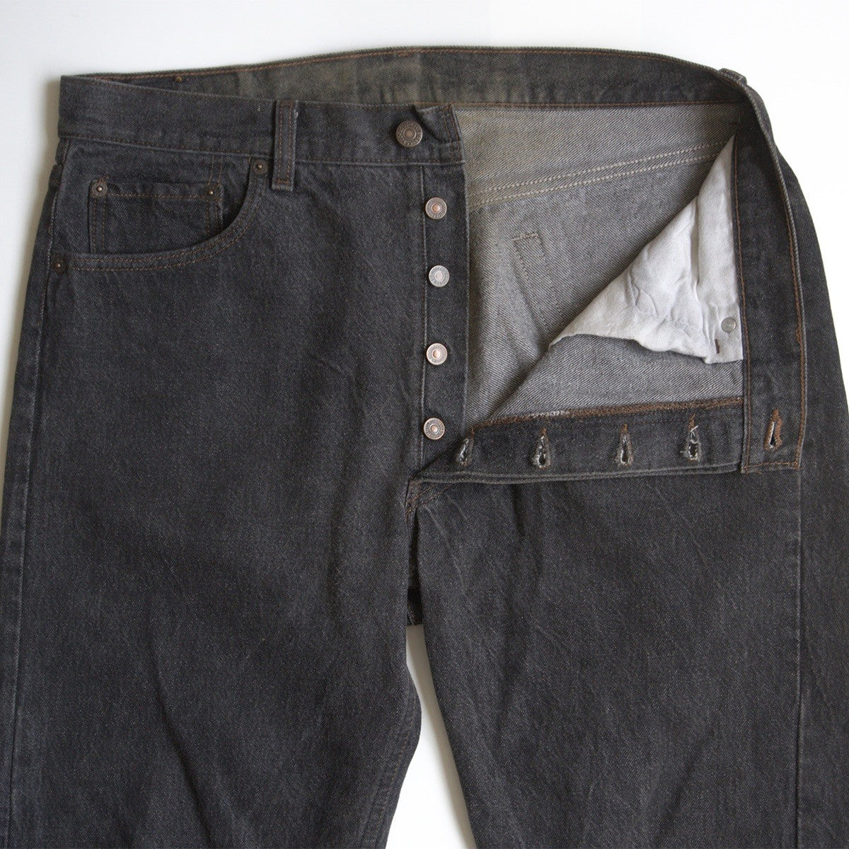 LEVI'S 80s 501 Pre-dyed Black Made in USA Jeans Size 36×36