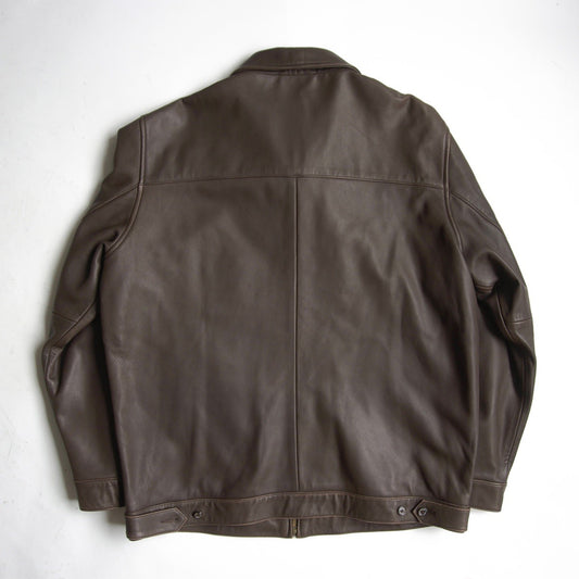 POLO RALPH LAUREN Brown Lamb Leather Swingtop Jacket Size M