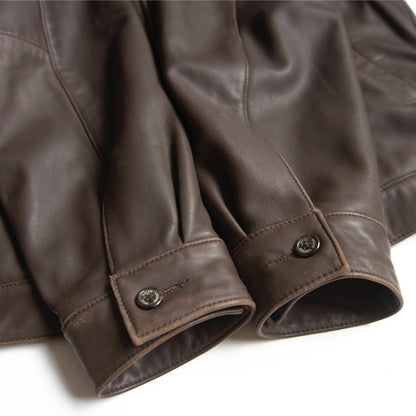 POLO RALPH LAUREN Brown Lamb Leather Swingtop Jacket Size M