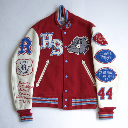 WHITESVILLE Full-Deco Leather Sleeve Varsity Jacket Size 38