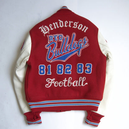 WHITESVILLE Full-Deco Leather Sleeve Varsity Jacket Size 38