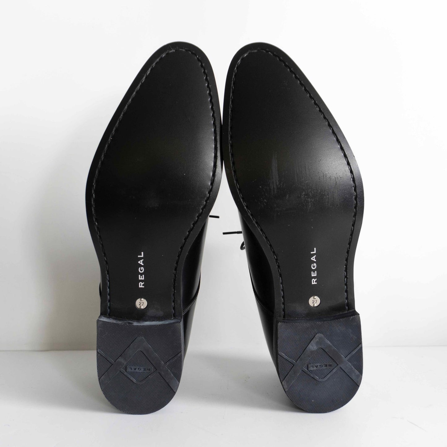 REGAL Straight Tip Leather Shoes Black Size 27cm
