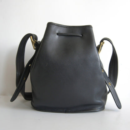 OLD COACH Leather Drawstring Bucket Bag Black Size ONE SIZE