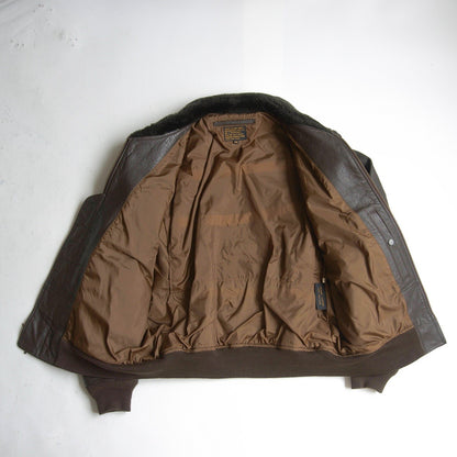 MORGAN PRODUCTIONS G-1 Leather Flight Dark Brown Jacket Size 42