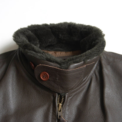 MORGAN PRODUCTIONS G-1 Leather Flight Dark Brown Jacket Size 42