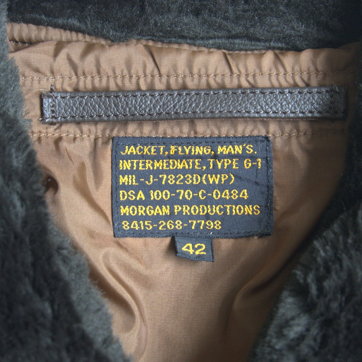 MORGAN PRODUCTIONS G-1 Leather Flight Dark Brown Jacket Size 42