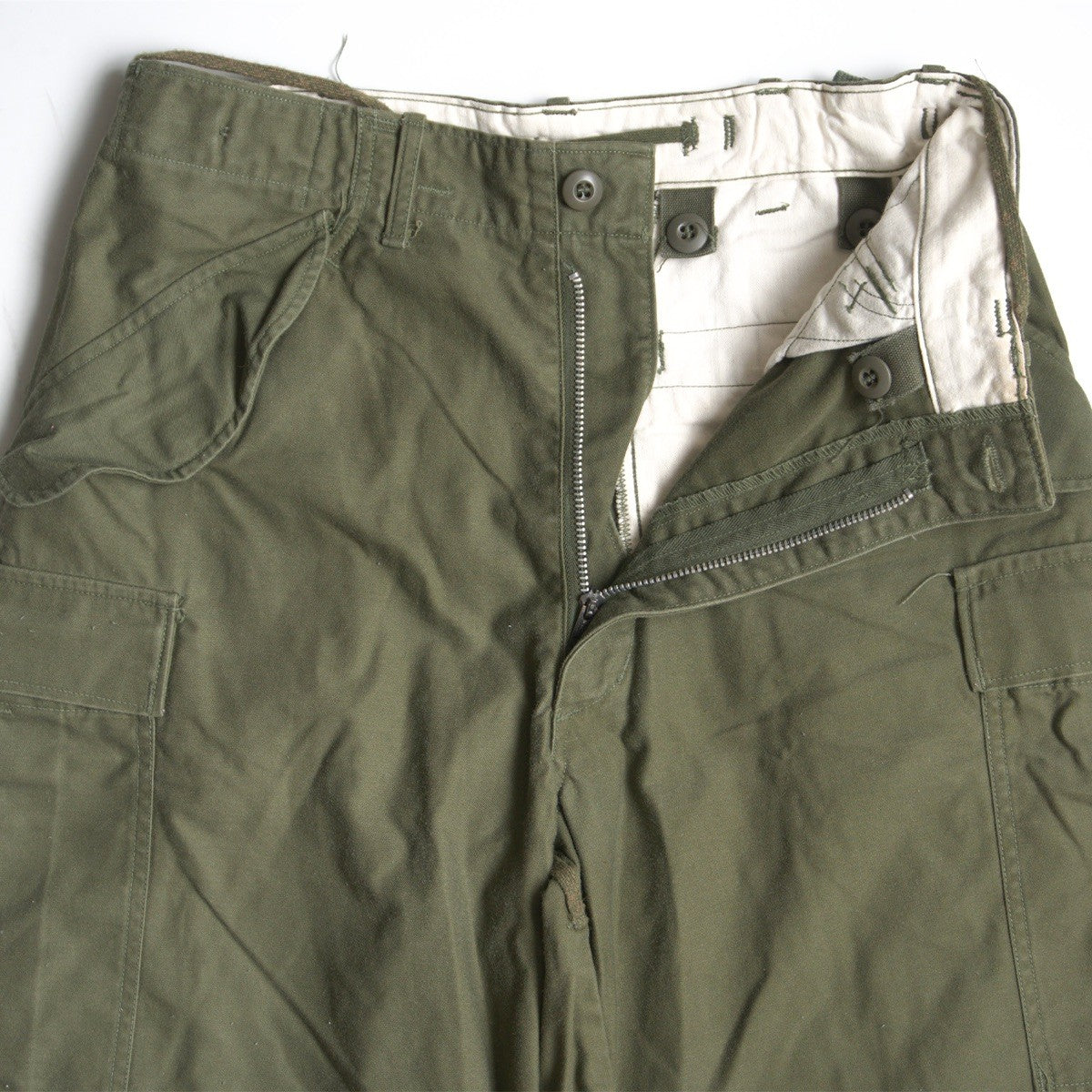 US ARMY 60s M-65 Aluminum Zip Cargo Pants Size SMALL-REGULAR