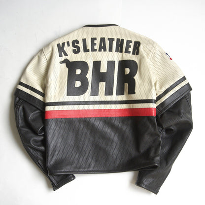 KADOYA BLACK HORSE Perforated Leather Jacket Size L